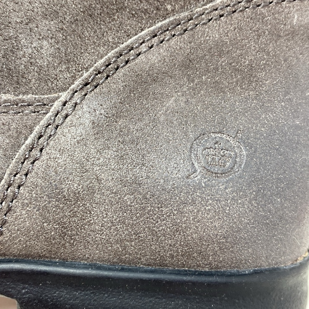 NWOB Born Elia Zippered Distressed Chocolate Suede Buckle Boots - Picture 6 of 11